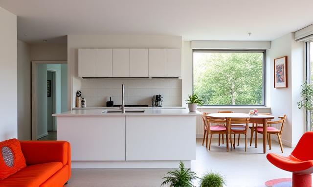 After: Clean, open-plan Bauhaus renovation in London