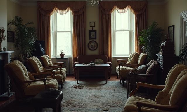 Before: Cluttered traditional London apartment interior